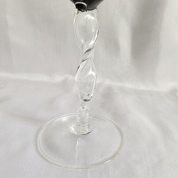 Green Twisted Stem Goblet Glass Vase 12.5"‎ Tall - Picture 3 of 7